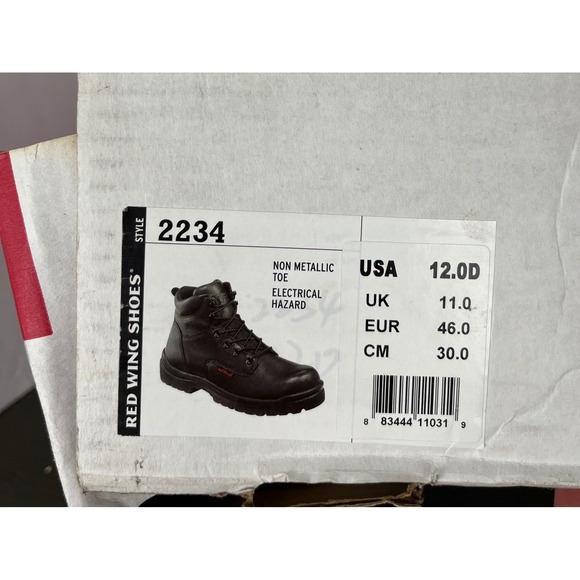 Red‎ Wing Safety Toe Work Shoes 2234 Leather Boots Men\'s Size 12D Black main image 14